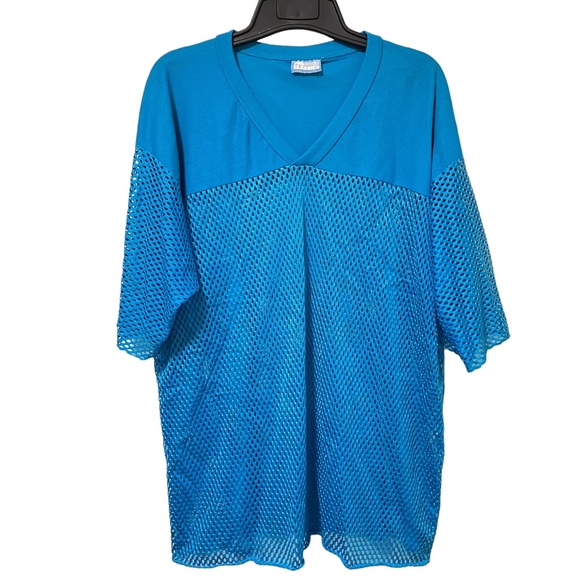 Vintage 80s 90s Blue Mesh Pro Classics Athletic Shirt - Picture 2 of 8